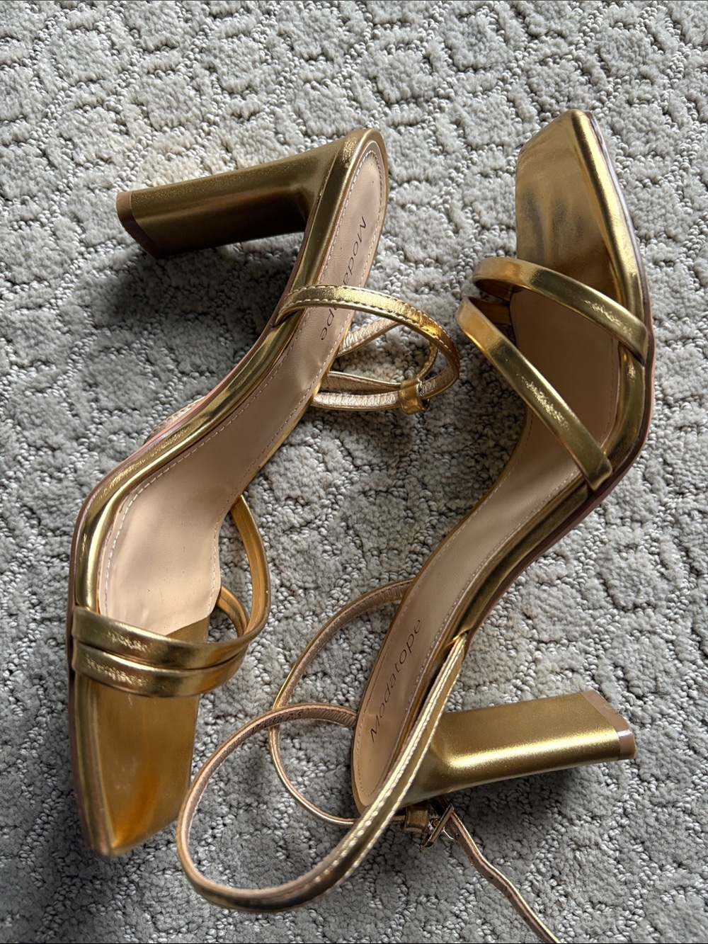 Mossimo Supply Co. Metallic Gold Block Heel Sandals